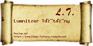 Lumnitzer Tétény névjegykártya
